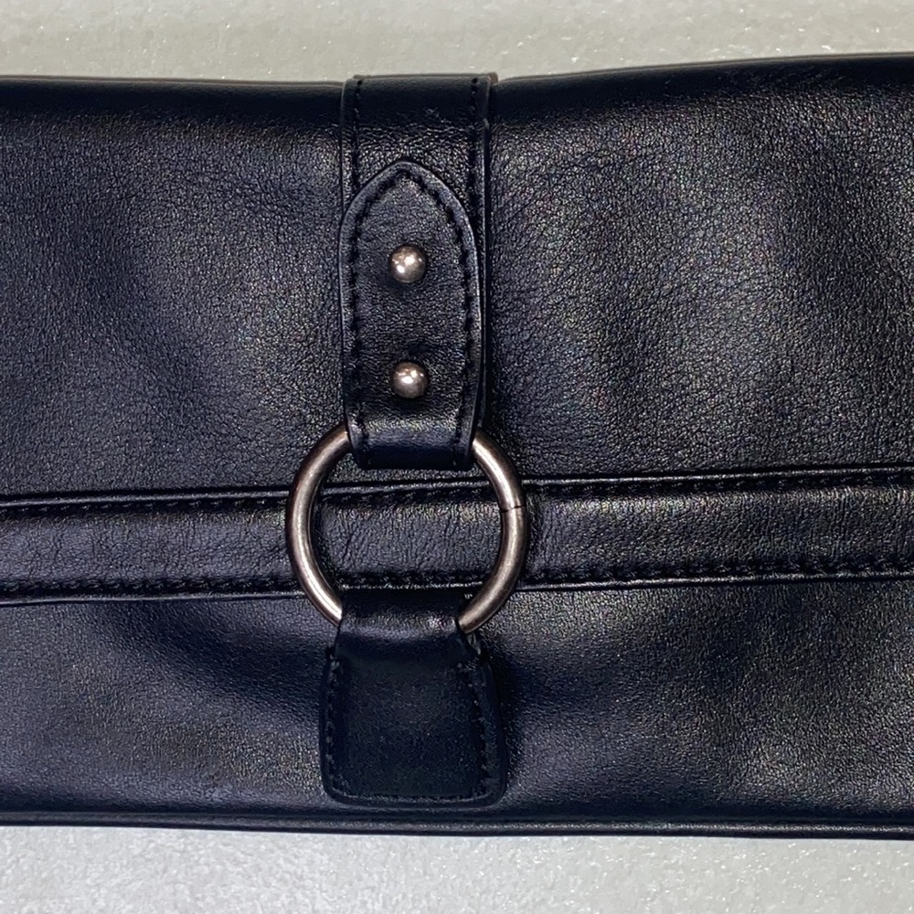 Express Black Genuine Leather Chain Tassel Shoulder Purse - Picture 2 of 15